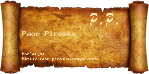 Paor Piroska névjegykártya